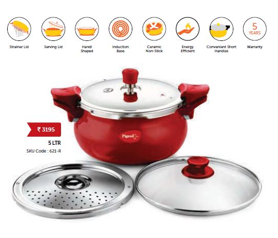 Pigeon All in One Super Cooker Red Yellow Induction Based