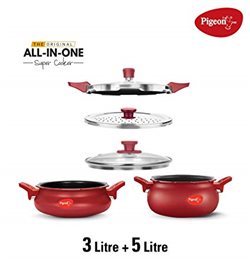 Pigeon Super Cooker Pack Inclues Ltr Pots With Lids Red
