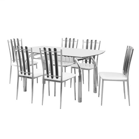 Nilkamal Chrysanta 1+6 SEATER DINING TABLE, 15 mm top Glass, MRP